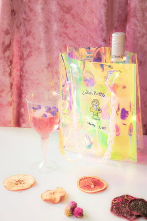Open image in slideshow, Vino + Glass + Iridescent Bag Gift Set
